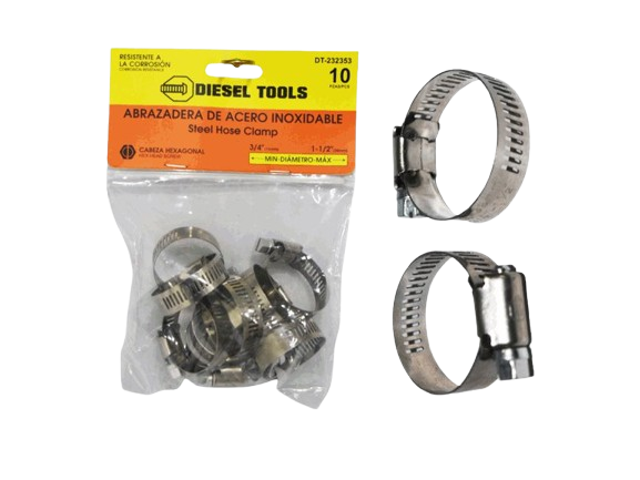ABRAZADERA METALICA 1 1/2 10 PZAS UNID DIESEL TOOLS