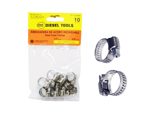 ABRAZADERA METALICA 3/8 10 PZAS UNID DIESEL TOOLS