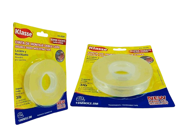 CINTA TAPE DOBLE CONTACTO-SOBLE CARA TRASP 19MM-2,5METROS UNID DIESEL TOOLS
