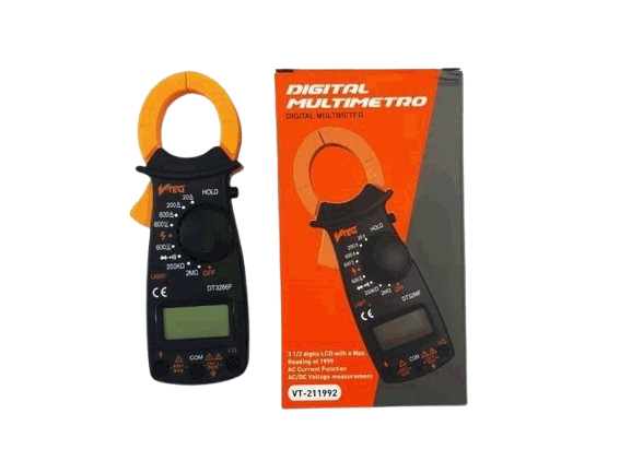 MULTIMETRO DIGITAL CON PINZA AMPERIMETRICA 600V AC/DC UNID V-TEG