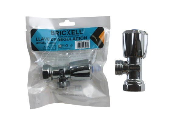 LLAVE DE ARRESTO 1/2" X 1/2" CROMADA UNID BRICKELL