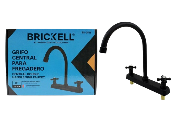 LLAVE DE FREGADERO CENTRAL CURVO 8" M/T CRUZ NEGRO UNID BRICKELL