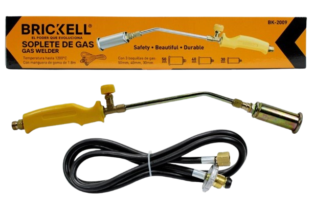 SOPLETE PARA GAS DE 1.8M 3 BOQUILLA 50-40-30MM 1200°C UNID BRICKELL