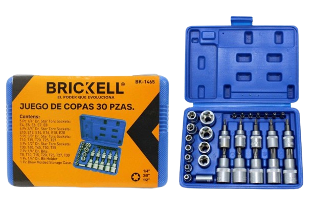 JUEGO DE DADOS/COPAS TORX SOCKET 29 PCS UNID BRICKELL