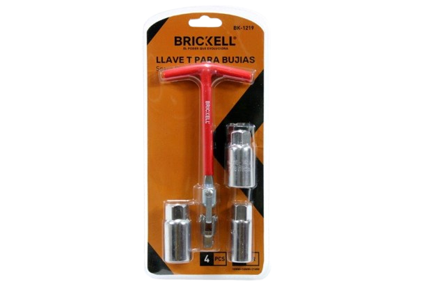 LLAVES T PARA BUJIAS 3/8,16/18/21MM " 4PZAS UNID BRICKELL