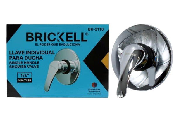 LLAVE DUCHA MONOMANDO GIRO 1/4  AC INOX UNID BRICKELL