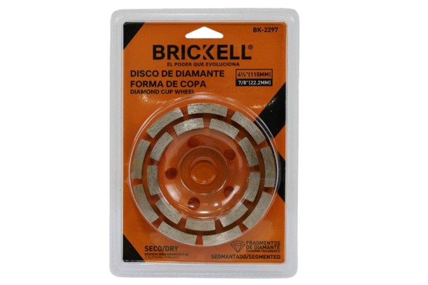 DISCO DE DESBASTE COPA DE DIAMANTE SEGM 4 1/2"-7/8" SECO UNID BRICKELL