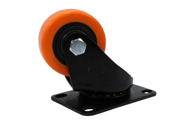 RUEDA GIRATORIA 2 1/2" POLIURETANO SIN FRENO NARANJA UNID BRICKELL