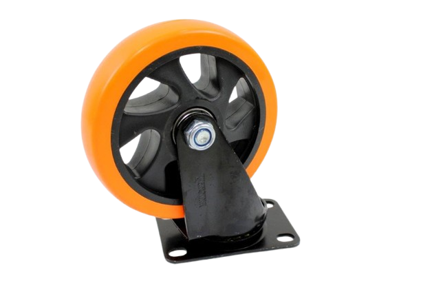 RUEDA GIRATORIA 5" POLIURETANO SIN FRENO NARANJA UNID BRICKELL