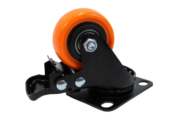 RUEDA GIRATORIA 2" POLIURETANO CON FRENO NARANJA UNID BRICKELL