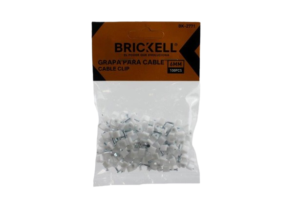 GRAPA CUADRADRO PARA CABLE 6MM. 100 PZAS UNID BRICKELL