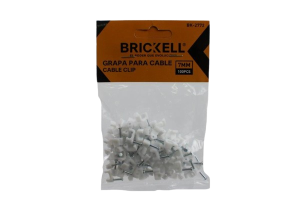 GRAPA CUADRADRO PARA CABLE 7MM. 100 PZAS UNID BRICKELL