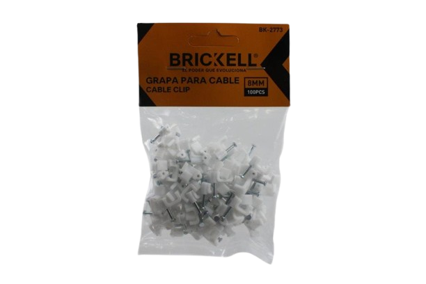 GRAPA CUADRADRO PARA CABLE 8MM. 100 PZAS UNID BRICKELL