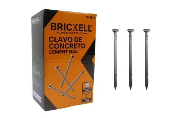 CLAVO DE ACERO GALVANIZADO 3" E=4MM 1KG UNID BRICKELL