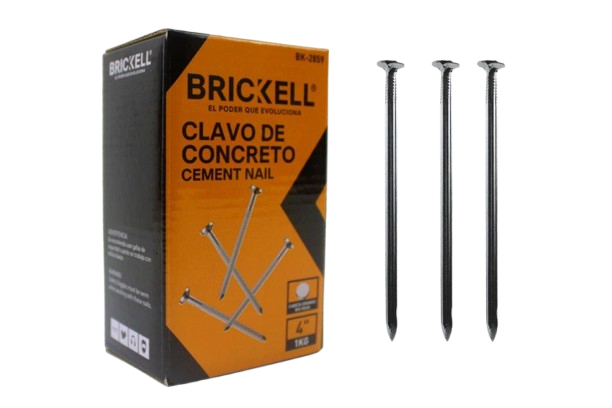 CLAVO DE ACERO GALVANIZADO 4" E=4.5MM 1KG UNID BRICKELL