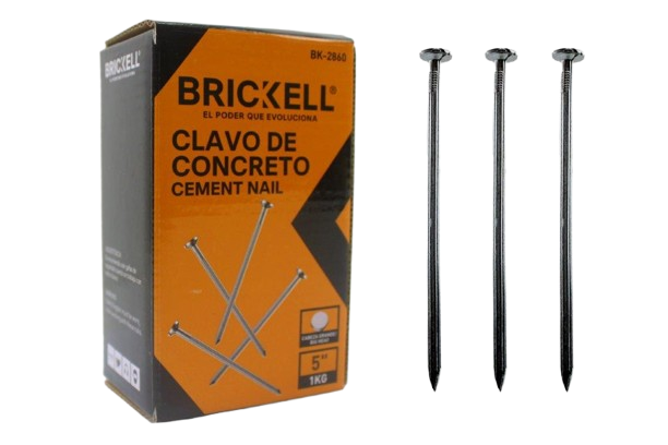 CLAVO DE ACERO GALVANIZADO 5" E=5MM 1KG UNID BRICKELL
