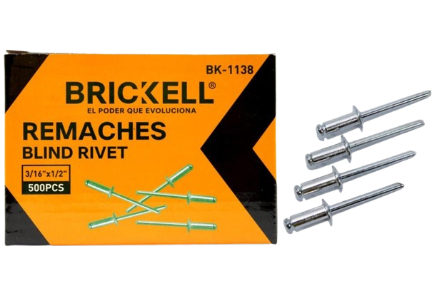 REMACHE DE ALUMINIO 3/16*1/2" 500PZAS UNID BRICKELL