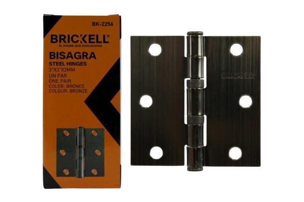BISAGRA TIPO LIBRO RODAMIENTO 3"X3" 2PZAS 2MM BRONCE UNID BRICKELL