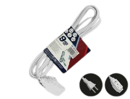 EXTENSION BLANCA 9FT 3 TOMA UNID ORIX