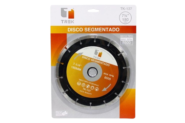 DISCO DIAMANTADO SEGMENTADO 7 1/4 180MM UNID TREK