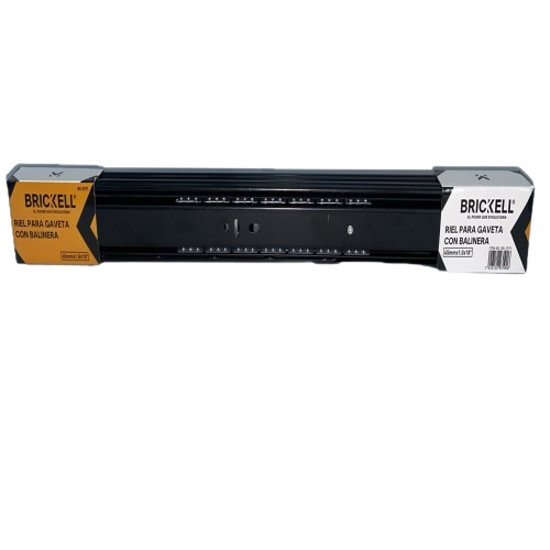 CORREDERA RIEL TELESCOPICA CON BALINERAS COLOR NEGRO 18PLG UNID BRICKELL