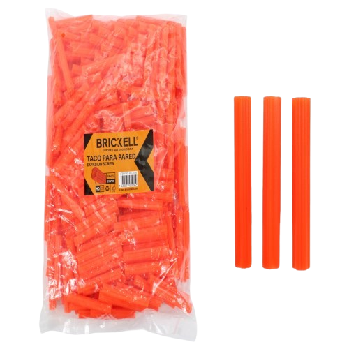 RAMPLUG PLASTICO 3/8 x 2 1/2" 250 PZAS NARANJA UNID BRICKELL