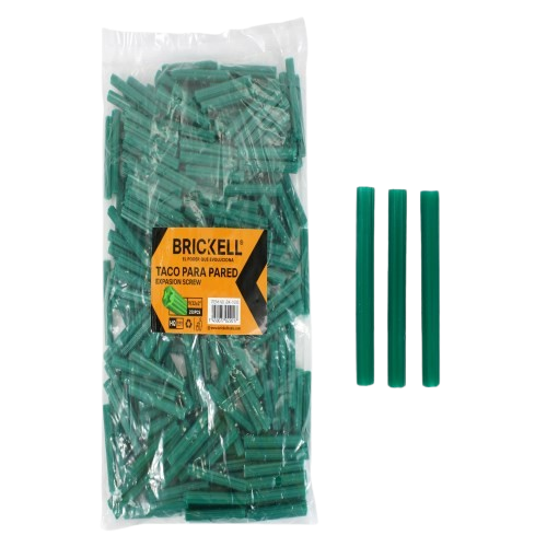 RAMPLUG PLASTICO 9/32 x 2" 250 PZAS VERDE UNID BRICKELL