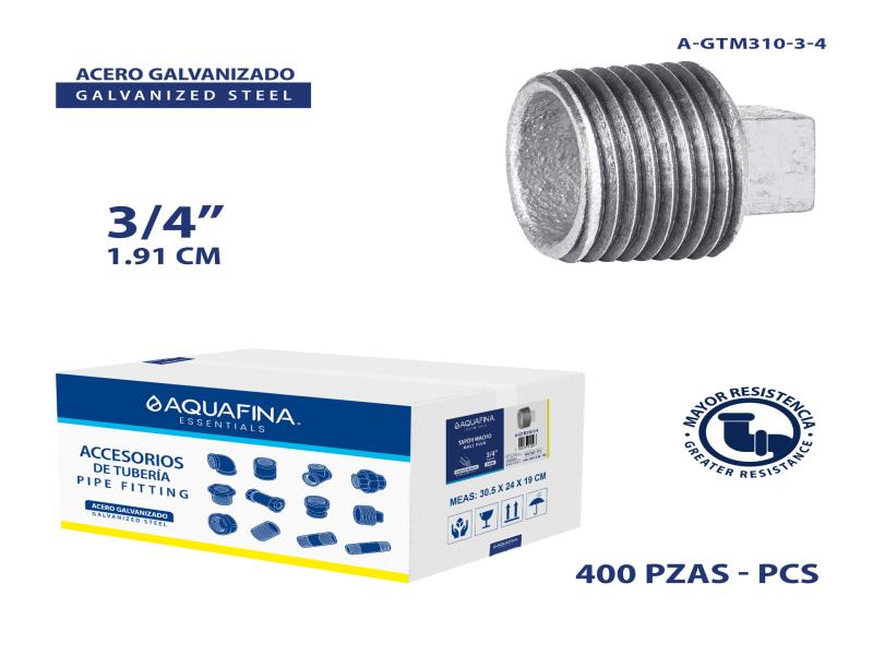 TAPÓN MACHO  GALVANIZADO  3/4" MR UNID AQUAFINA