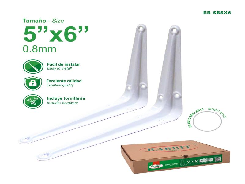 PIE DE AMIGO BLANCO 5"X6" E=0,8MM UNID RABBIT