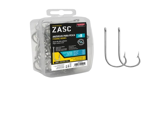ANZUELOS PARA PESCAR #8 100 PZAS UNID ZASC