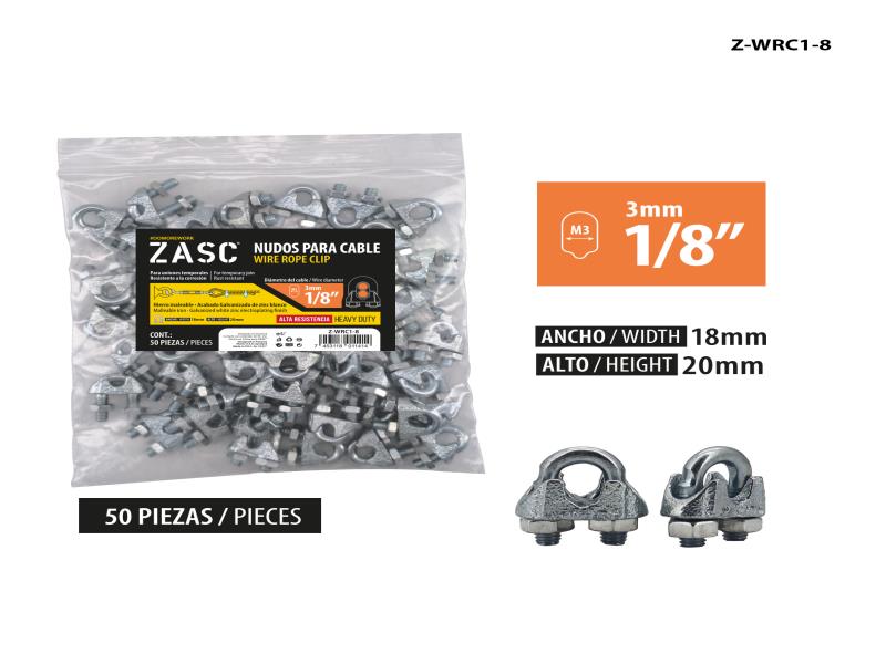 NUDOS PARA CABLE 1/8" HIERRO MALEABLE UNID ZASC