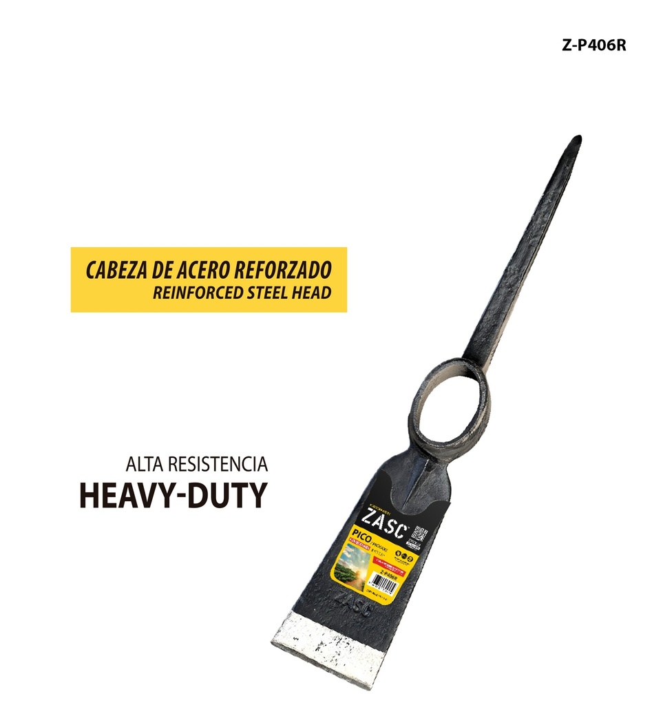 PICO CON CABEZA DE ACERO REFORZADO 5LBS UNID ZASC