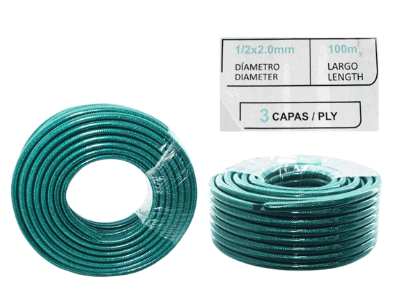 MANGUERA DE JARDIN 1/2" 2.0mm L=100MTS UNID AQUA PLUS