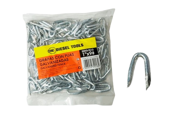 GRAPAS CON PUAS GALVANIZADA 1"X9 500GR UNID DIESEL TOOLS
