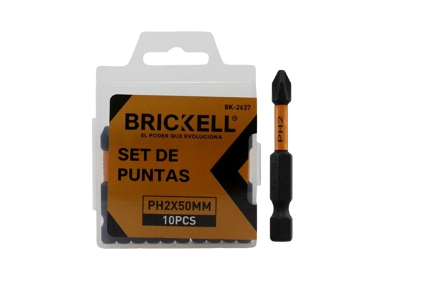 SET DE PUNTAS DE ESTRELLA PARA TALADRO IMANTADAS 50MM-10 PZS UNID BRICKELL