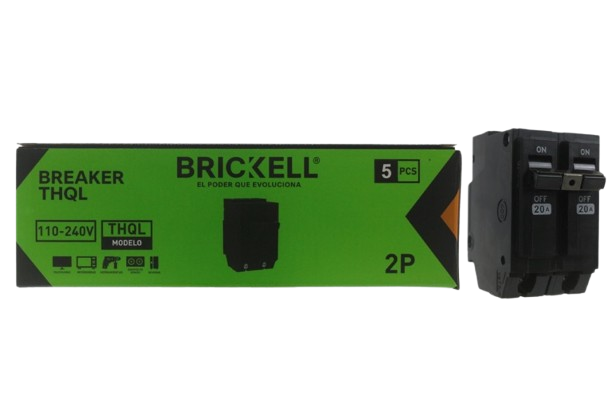 BREAKER INTERRUPTOR DE CIRCUITO THQL EMPOTRAR DOBLE 20A UNID BRICKELL
