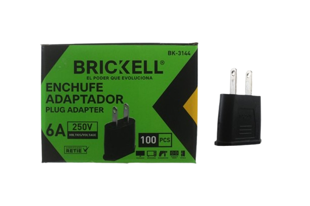 ADAPTADOR ENCHUFE DE EUROPEO A AMERICANO 6AMP-250V UNID BRICKELL