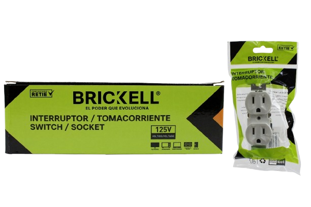 TOMACORRIENTE DOBLE EN BOLSA 15A/125V UNID BRICKELL