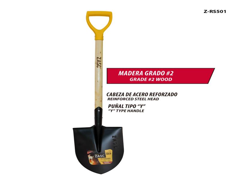 PALA REDONDA REFORZADA EN ACERO Y MANGO PLASTICO UNID ZASC