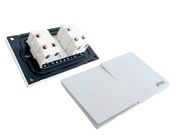 APAGADOR DOBLE LUJO BLANCO DECORATIVO UNID V-TEG