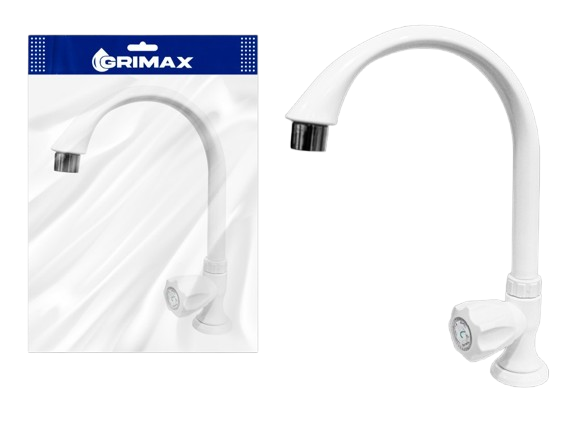 LLAVE INDIVIDUAL PARA FREGADERO C/CURVO PLASTICO UNID GRIMAX