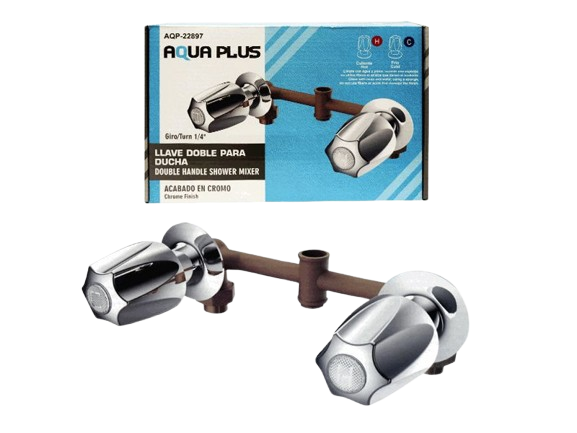 LLAVE PARA DUCHA DOBLE MEZCLADOR UNID AQUA PLUS