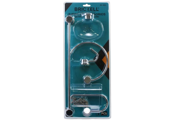 SET ACCESORIOS BAÑO ALUMINIO - REDONDO 5 PZAS UNID BRICKELL