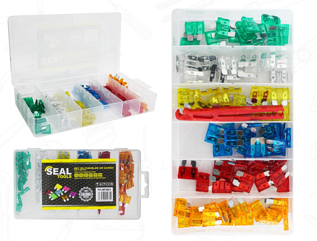 SET DE FUSIBLES DE CARRO  97PCS UNID SEAL TOOLS