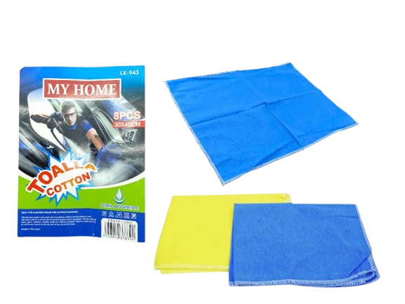 TOALLA MICROFIBRA 8 PZS 30X40CM UNID MY HOME