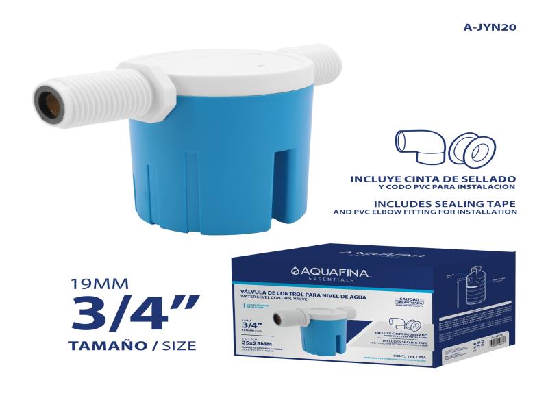 VALVULA DE CONTROL DE NIVEL DE AGUA 3/4" 25X25MM UNID AQAUFINA