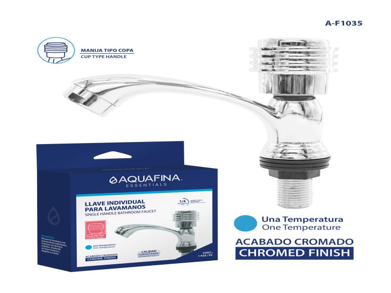 LLAVE INDIVIDUAL PARA LAVAMANOS MANIJA TIPO COPA UNID AQUAFINA