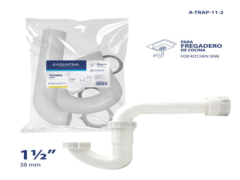 DESAGUE DE PLASTICO PARA FREGADERO 1 1/2" UNID AQUAFINA