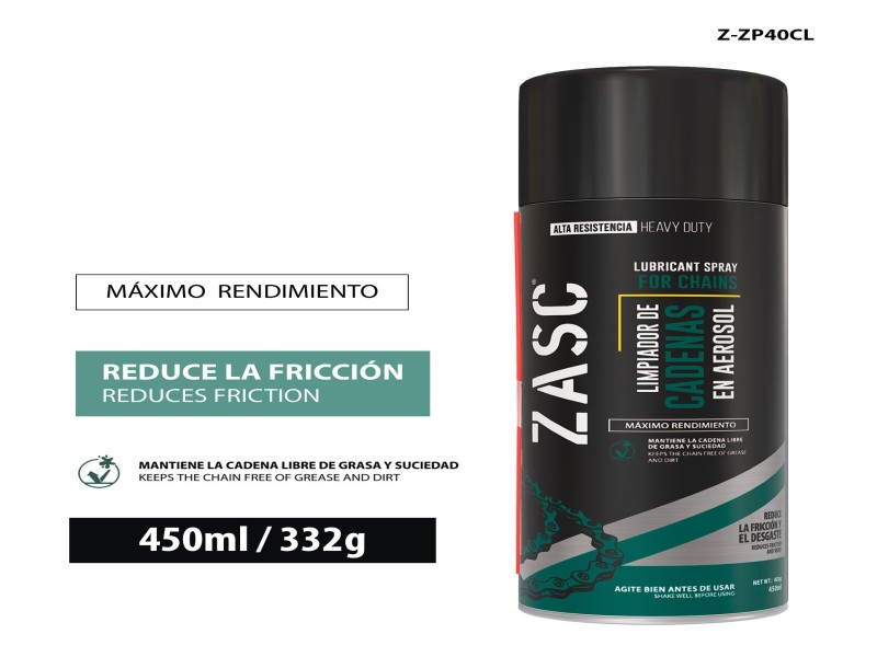 LUBRICANTE-LIMPIADOR PARA CADENAS 450ML UNID ZASC
