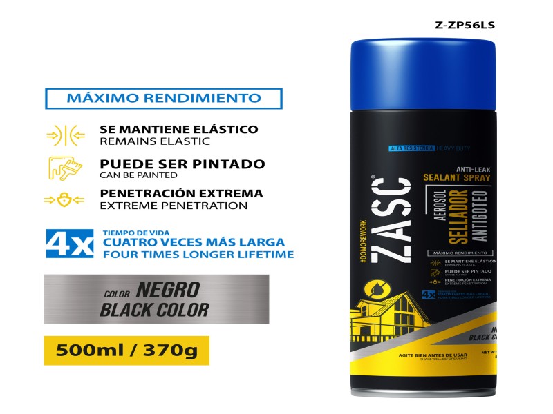 SELLADOR ANTIGOTEO EN AEROSOL NEGRO-500ML UNID ZASC